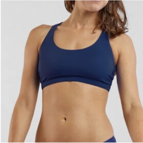 NEW Title Nine Real Deal Bikini Top Scoop Neck Blueberry M - Picture 1 of 13